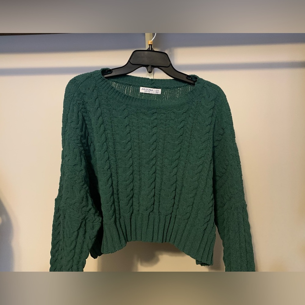 Cropped sweater/ XXXL/ Green/ long sleeve